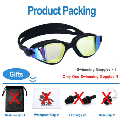 Unisex Adult Swimming Goggles – Anti-Fog Swim Glasses for Men & Women – Adjustable Silicone Waterproof Professional Swim Eyew
