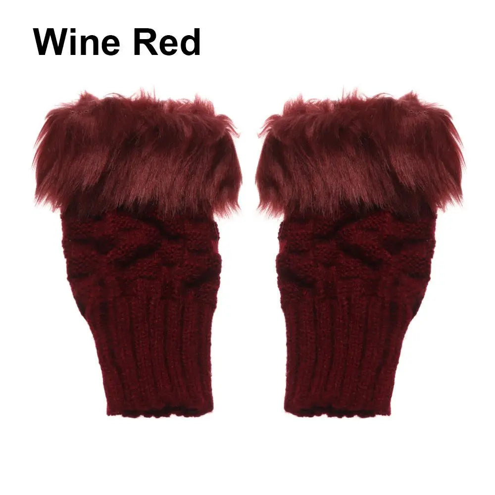 Rabbits Knitted Gloves, Faux Rabbit Hair Mittens, Warm Fingerless Gloves for Winter, Cozy Texting Gloves, Stylish Outdoor Han