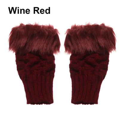 Rabbits Knitted Gloves, Faux Rabbit Hair Mittens, Warm Fingerless Gloves for Winter, Cozy Texting Gloves, Stylish Outdoor Han