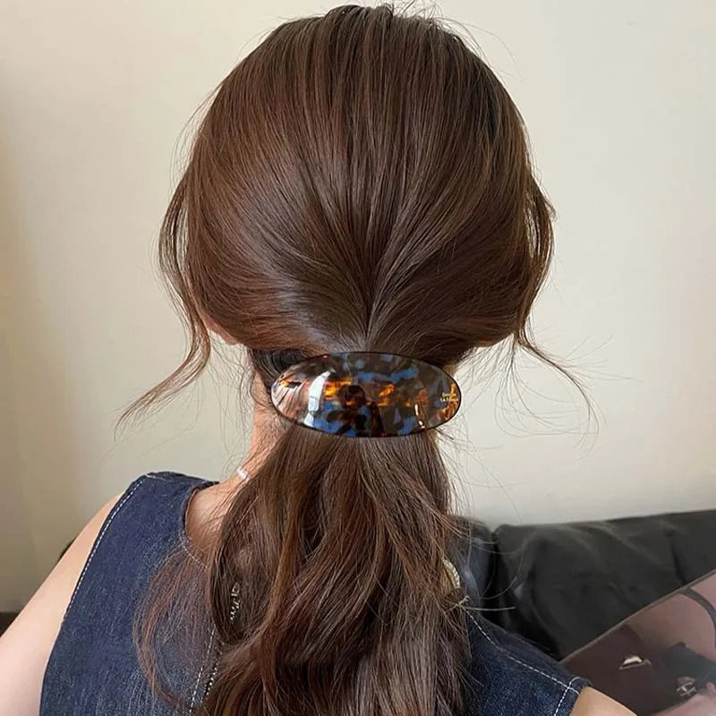 Vintage Acetic Acid Oval Hair Clip for Women Girls Korean Large Spoon Clip Spring Clip Hair Clip Top Clip Hair Accessories