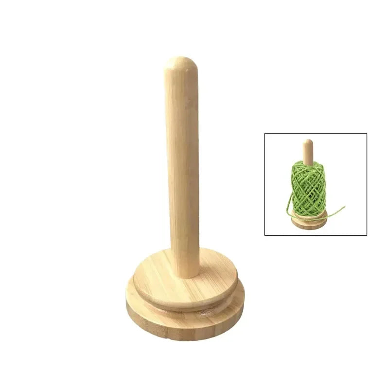 Wooden Yarn Holder Spinning Knitting Tools Crochet Yarn Holder Rotating Magnetic Thread Spool Wool Ball Winder Rotation Spinn