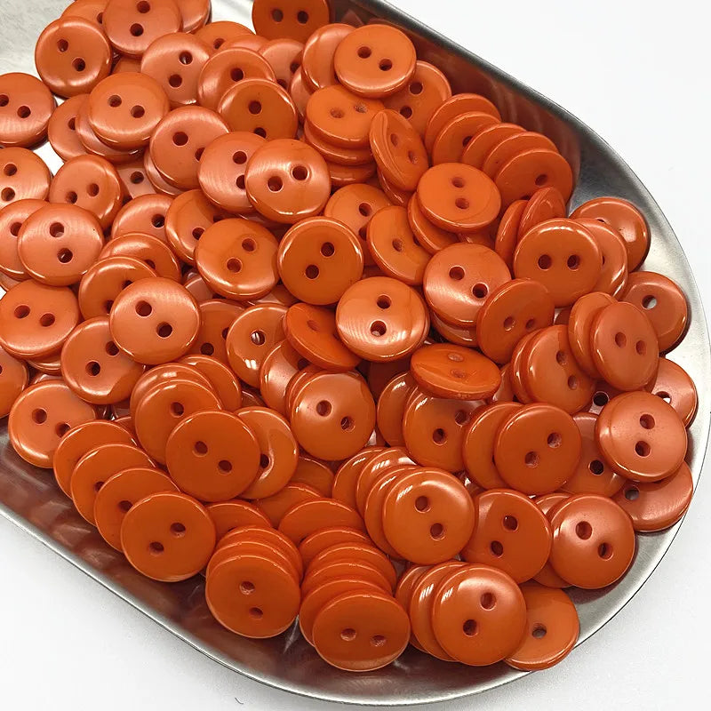 50pcs 11.5mm Colours Double Eye Bread Button Round Resin Sewing Buttons Diy Scrapbooking Multicolour - 13