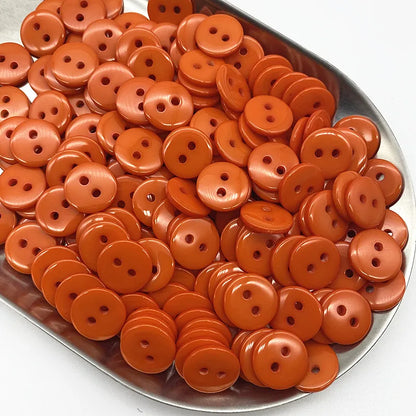 50pcs 11.5mm Colours Double Eye Bread Button Round Resin Sewing Buttons Diy Scrapbooking Multicolour - 13