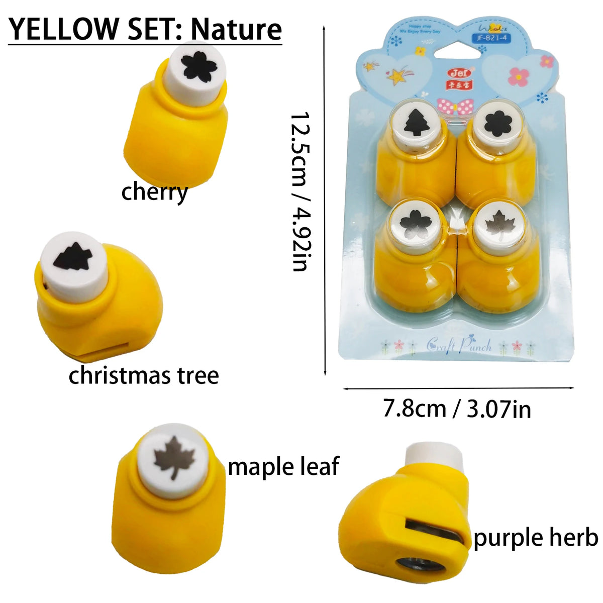 4pcs Mini Craft Punch Set, 4 Kind of Pattern Theme, Amazing Cut-out Shapes for Scrapbooking, Arts & Crafts, DIY Handwork & Mo
