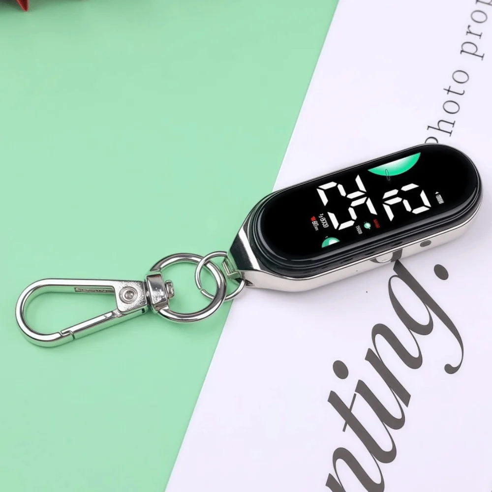 LED Electronic Hanging Watch Portable Waterproof Pocket Watch Digital Display Carabiner Luminous Pocket Watch Kids Adults