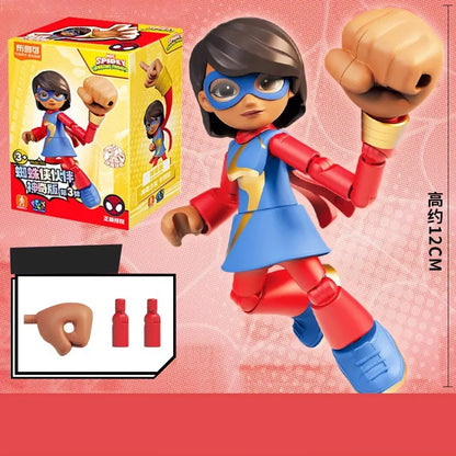 Original Blokees The Amazing Spider-Man Miles Morales Gwen Black Panther Action Figure Blind Box Anime Model Doll Kids Toy Gi