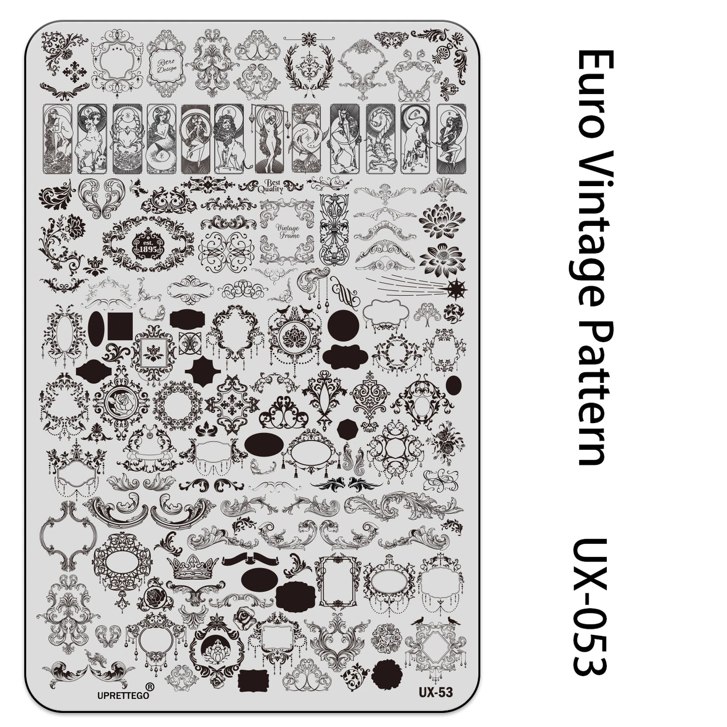 UX Serial 2 Stainless Steel Stamping Plate Template Abstract Vintage Fabric Texture Pattern Xmas Halloween Floral LaceUX52