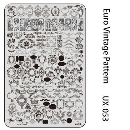 UX Serial 2 Stainless Steel Stamping Plate Template Abstract Vintage Fabric Texture Pattern Xmas Halloween Floral LaceUX52