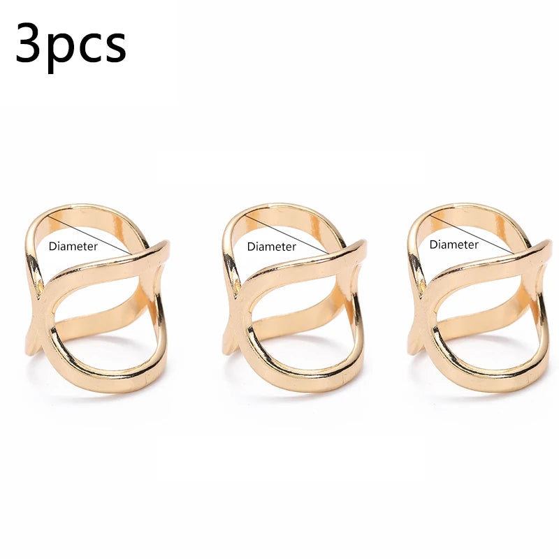 3pcs Fashion Cross Scarf Clip X Shape Metal Brooches For Women Hollow Bow Scarves Buckle Holder Shawls Jewelry Clothing Acces