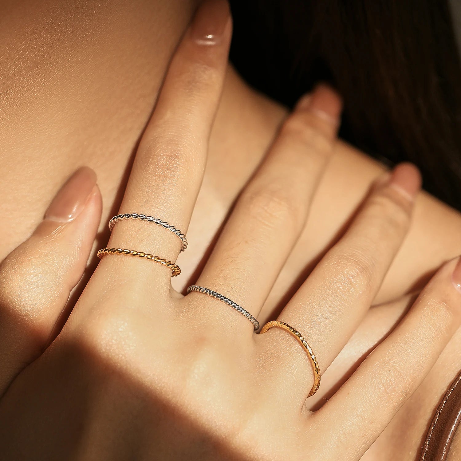 MODIAN 925 Sterling Silver Simple Fashion Stackable Ring Classic Wave Geometric Exquisite Finger Rings For Women Party Jewelr