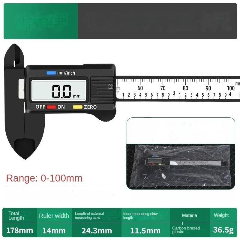 Digital Vernier Caliper Measuring Gauging Inspection Tool, Calibrator Precision Job Measurement & Analysis Instruments Gauge 
