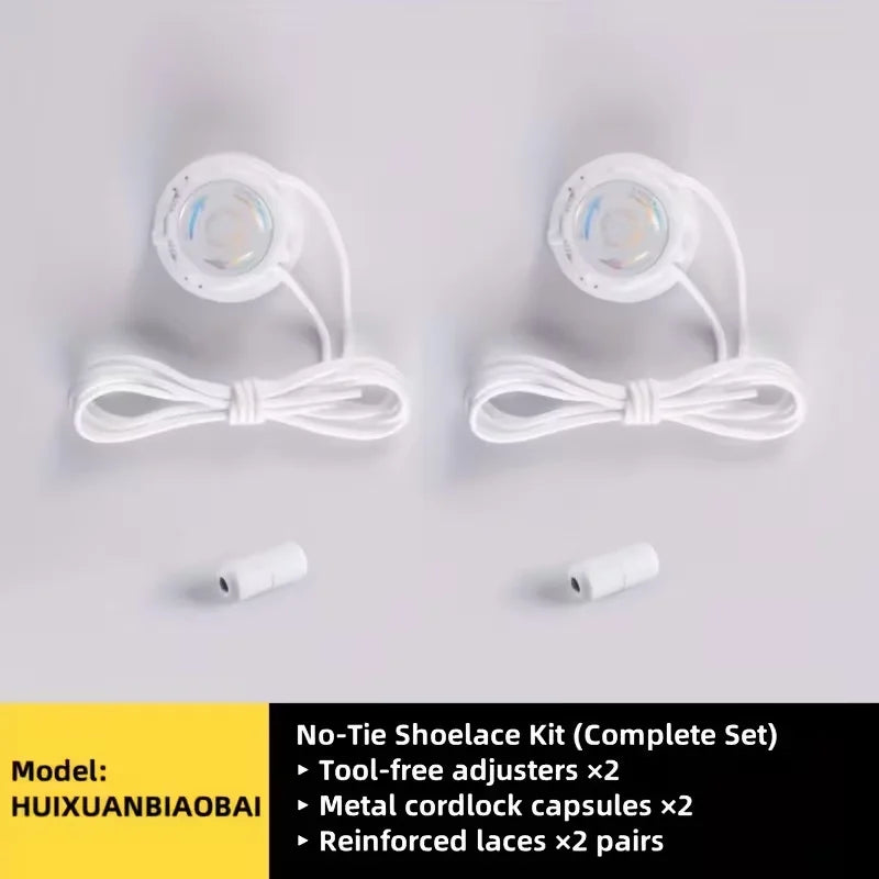 1 Pair No-Tie Shoe Locks - Rotating Buckles for Sports and Outdoor Shoes - Unisex Quick-Adjust Design - Pre-Installed - 6pcs 