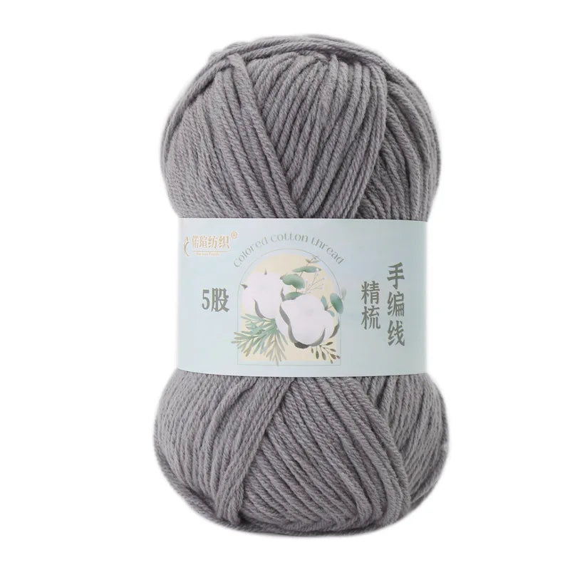 Crochet Yarn, 50g Milk Cotton Yarn, Soft Crochet Thread for Doll Clothes, Skin Friendly Yarn for Beginners, Warm Acrylic Croc