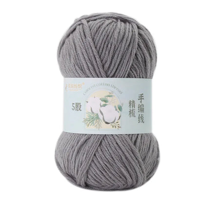 Crochet Yarn, 50g Milk Cotton Yarn, Soft Crochet Thread for Doll Clothes, Skin Friendly Yarn for Beginners, Warm Acrylic Croc