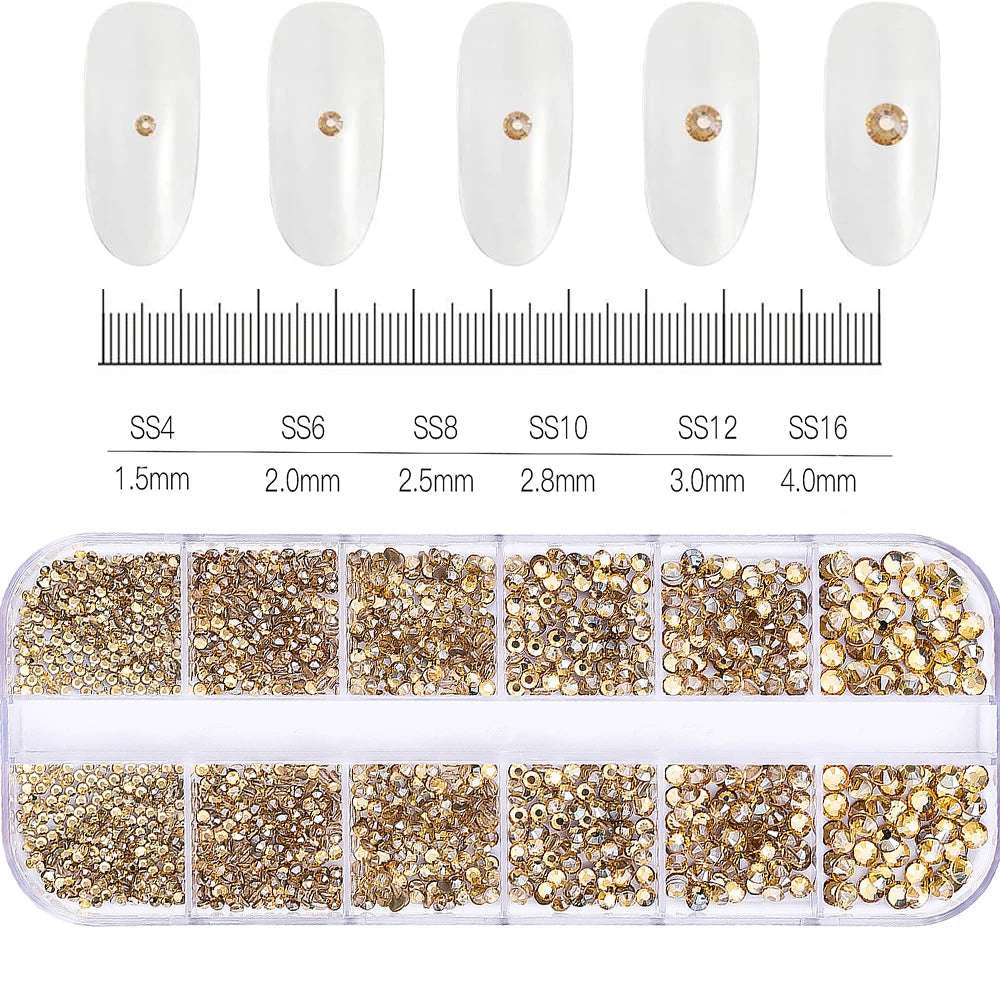 100/50cm Long Luxury Crystal Chain Nail Charms 1.5/2mm Shinying Clear/AB Diamond Nail Art Metal Steel French Manicure Crystal