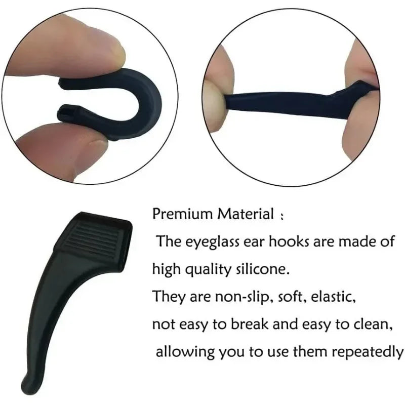 2/40pcs Silicone Ear Hook Anti-slip Glasses Leg Ear Sleeve Bracket Fastener Sunglasses Accessories Grip Anti-fall Eyewear Hol