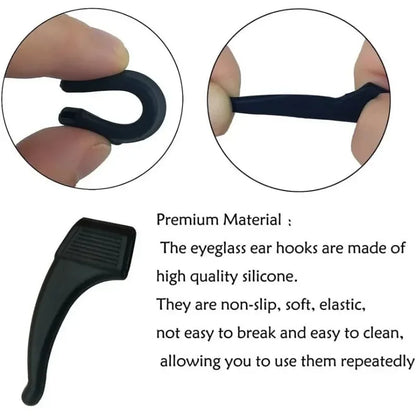 2/40pcs Silicone Ear Hook Anti-slip Glasses Leg Ear Sleeve Bracket Fastener Sunglasses Accessories Grip Anti-fall Eyewear Hol