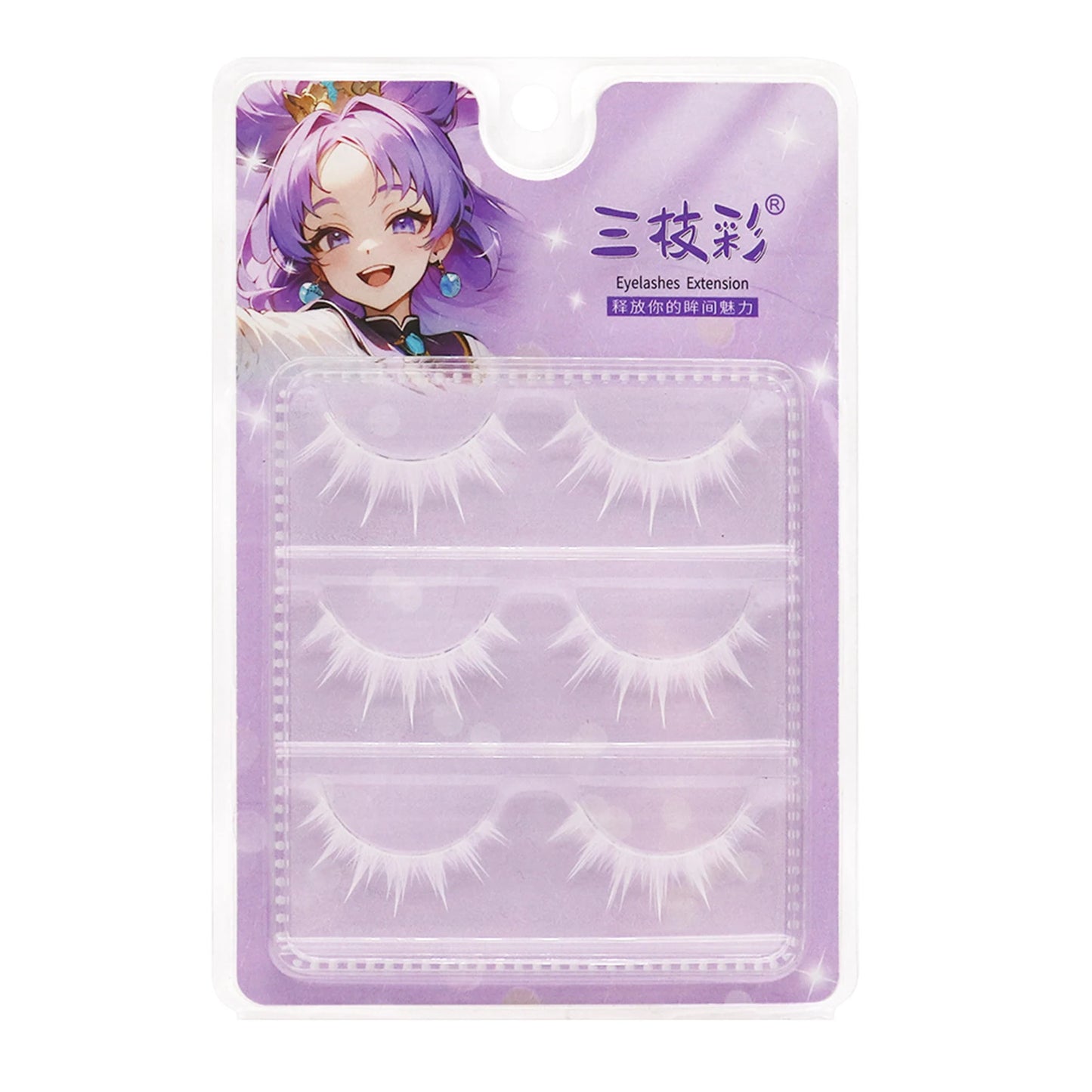 White Feather Lashes Strips Manga Cosplay False Eyelashes Full Srip Cluster Lashes Extensions Halloween Christmas Party Makeu