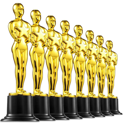 Gold Trophy Award Mini Trophies Bulk- (Pack of 6/12/24/36) 4-7 Inch Tall Plastic Golden Statue Award, Party Themed Decoration