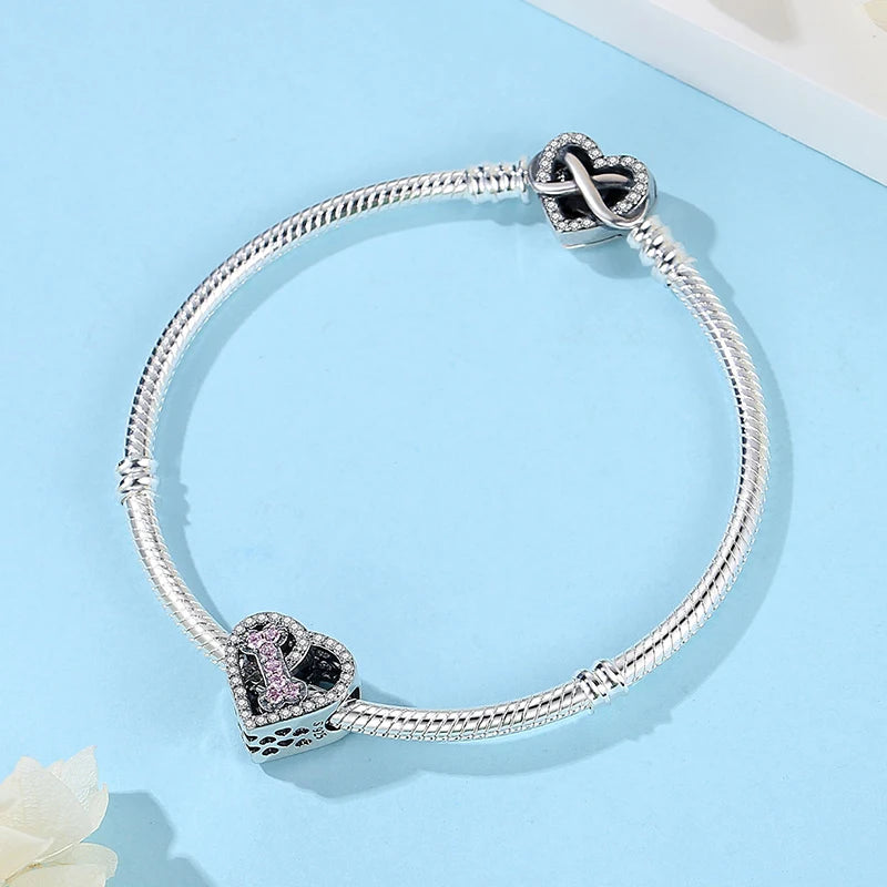 Original 925 Sterling Silver Charms Love Pets Dog Cat Paw Print Pendant Beads Fit Brand Bracelets Necklaces Women DIY Jewelry