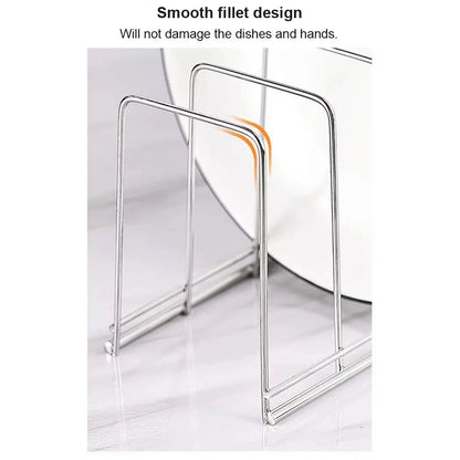 Stainless Steel Dish Draining Rack Multipurpose Silver Plates Storage Rack Space Saving Bowls Plates Drainer Holder Kitchen