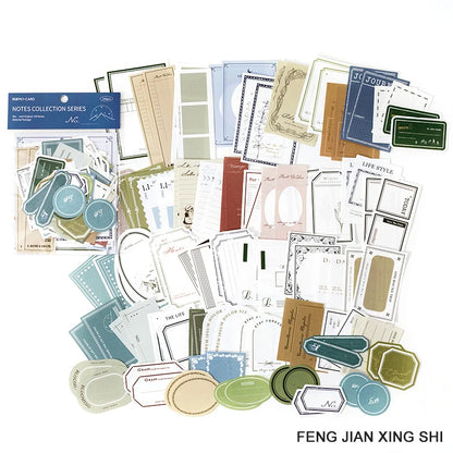 100 Sheets Vintage Journal Collage Material Pack DIY Scrapbooking Basic Decoration Memo Pad Background Notes Paper Stationery