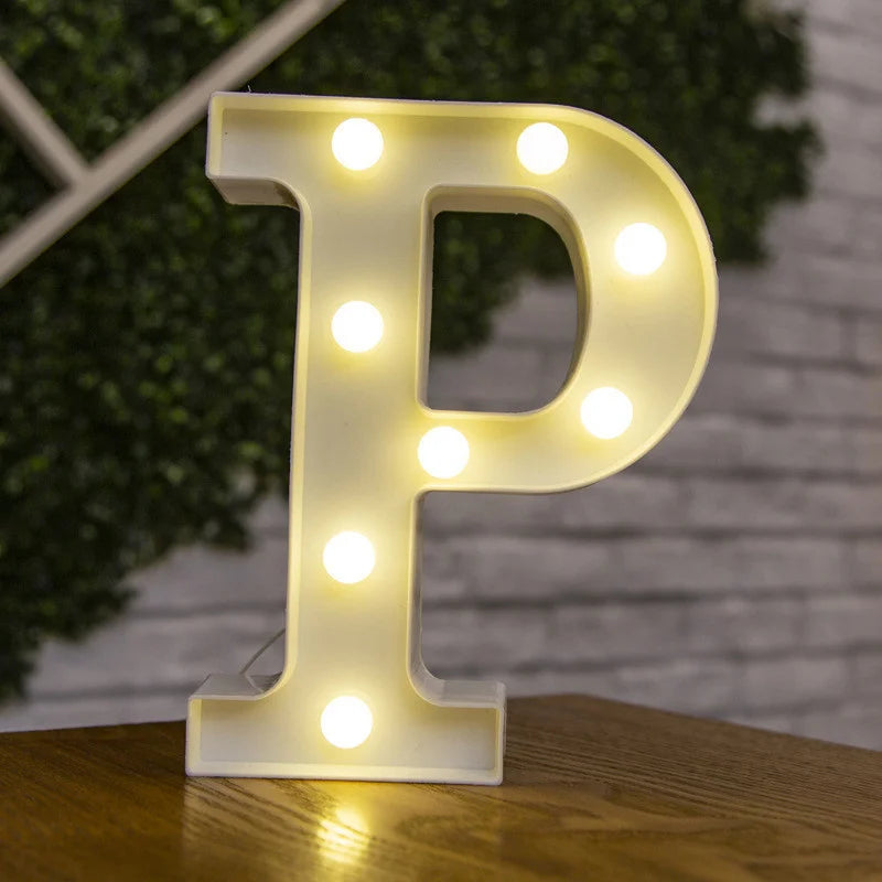 Alphabet Letter LED Nights Lights Number Lamp Decor Party Room Birthday Wall Wedding Home Decorations Personalised Ornaments 