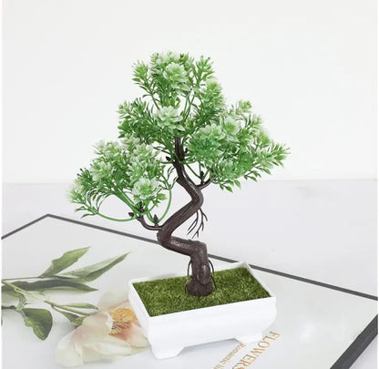 Garden Arrangement Ornaments Plastic Plants Bonsai Small Tree Pot Fake Plant Potted Flower Home Room Table Decoration - Light