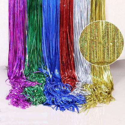 2/3M Party Background Wedding Decoration Foil Fringe Curtain Sequin Bachelorette Photo Backdrop Wall Curtain Birthday BabySho