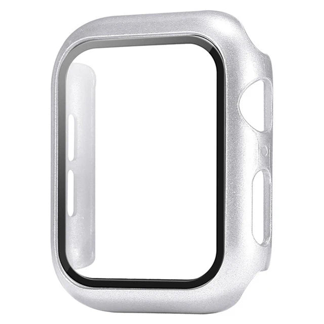 Tempered glass+Case for Apple Watch 46mm 44mm 45mm 41mm 40mm 42mm Screen Protector for iwatch series 10 9 8 7 6 SE 5 Accessor