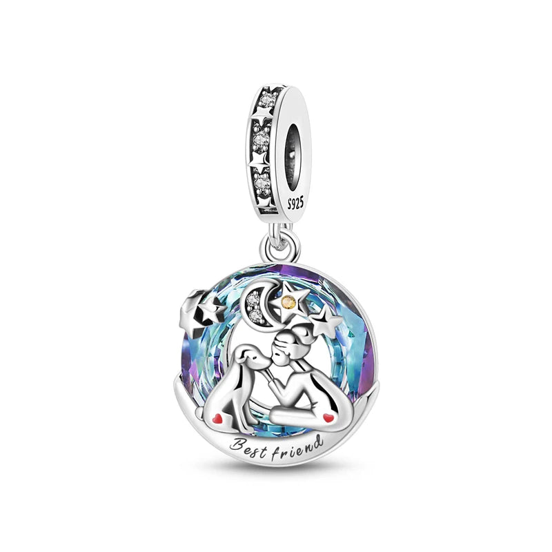 Original 925 Sterling Silver Charms Love Pets Dog Cat Paw Print Pendant Beads Fit Brand Bracelets Necklaces Women DIY Jewelry