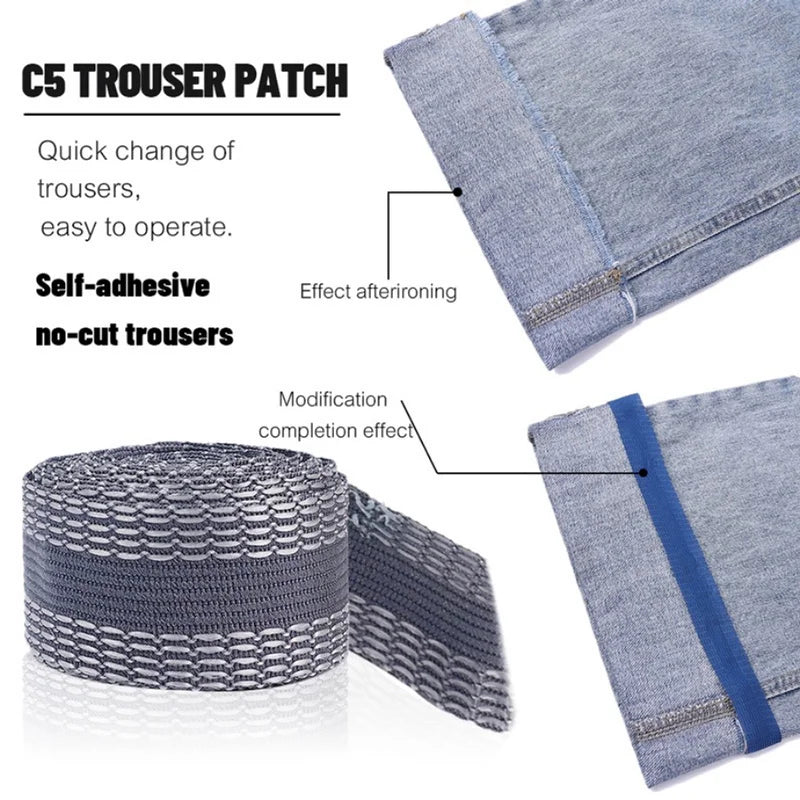 1-5M Self-Adhesive Pants Hem Paste Tape Trouser Edge Paste Iron-on Pant Shorten Repair Jean Hemming Tape For DIY Sewing Fabri