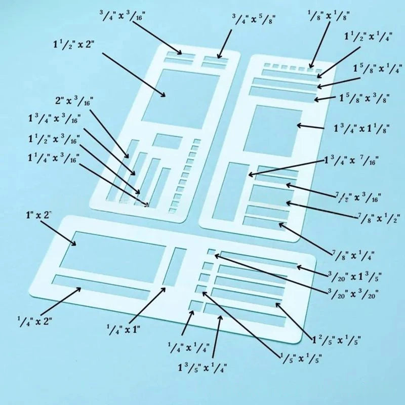 Rectangle Stencil Dot Grid Journal Stencil Handmade Flexible Template Set For Diy Scrapbooking Journaling With Dot Grid Plann