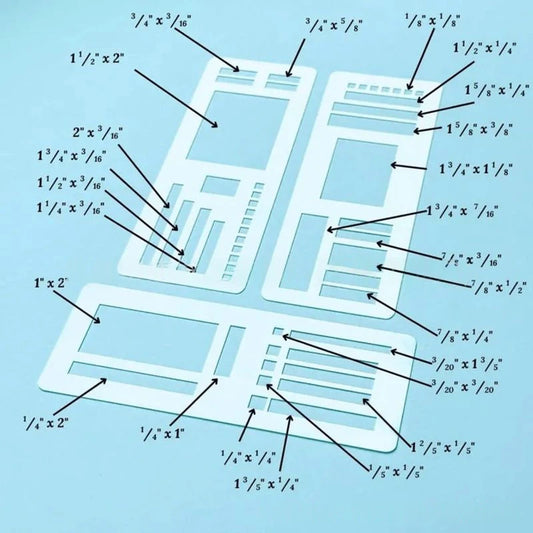 Rectangle Stencil Dot Grid Journal Stencil Handmade Flexible Template Set For Diy Scrapbooking Journaling With Dot Grid Plann