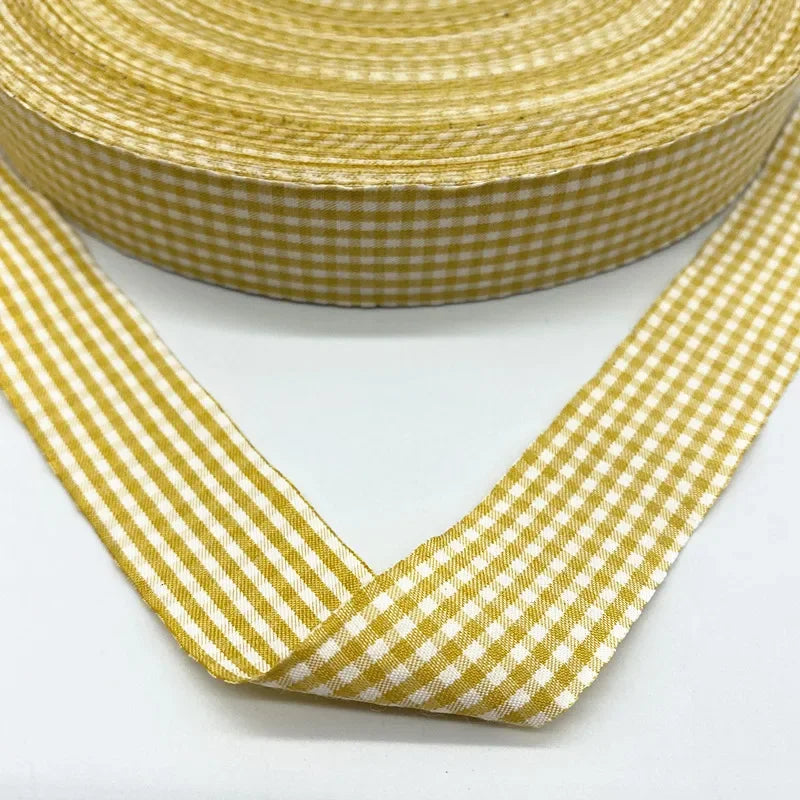 5Yards New 25mm Plaid Cotton Ribbon Wedding Christmas Decoration DIY Sewing Fabric Handmade Bow Ribbon Flower Gift Packaging