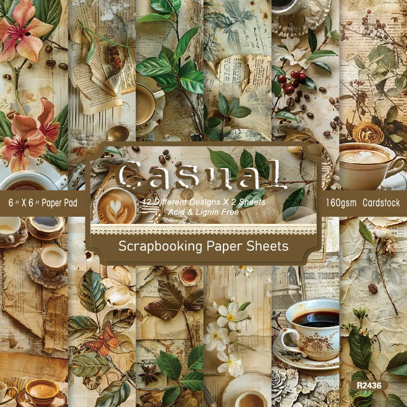 12 Sheet Scrapbooking Paper 15x15cm, Christmas Journal Planner Paper Pad Cardstock Backgrounds Card for DIY Art Craft Decorat