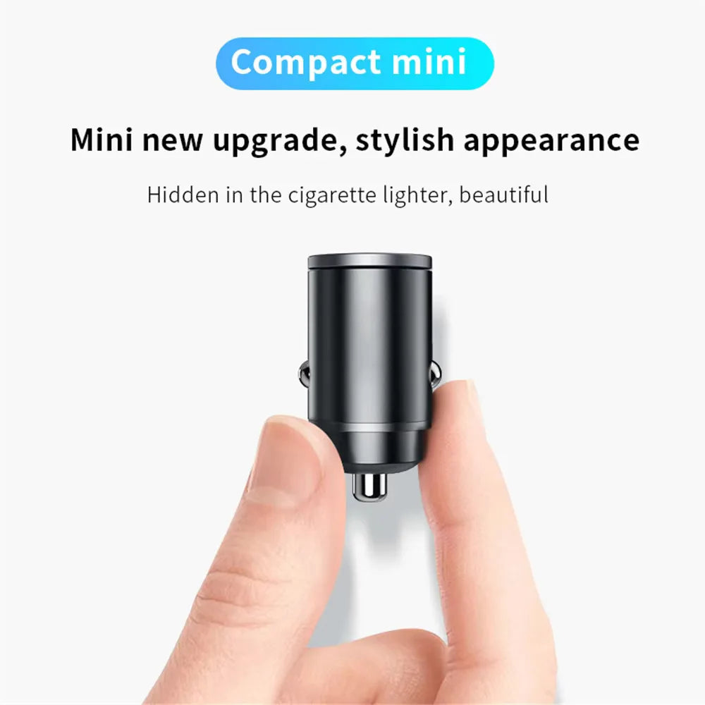 100W/200W QC3.0 PD Mini Car Charger 12-24V Lighter Fast Charging Car USB Type C Charger for Xiaomi Samsung Huawei iPhone Powe
