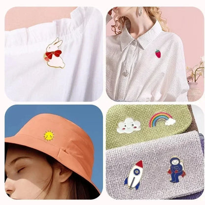 10-100Pcs Enamel Badges Pins Brooches Cute Cartoon Brooches for Child and Women Small Metal Jewelry with Many Different Shape