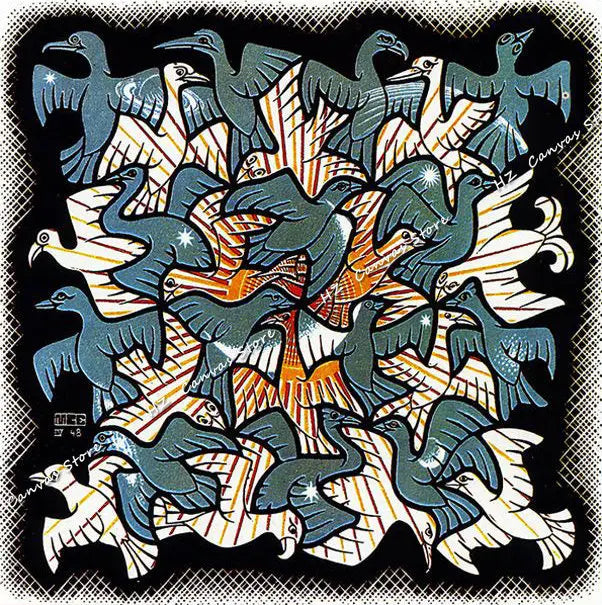 Modern Abstract Art Escher Surreal Geometric Artwork Posters Prints Canvas Painting Wall Art Pictures for Living Room Home De