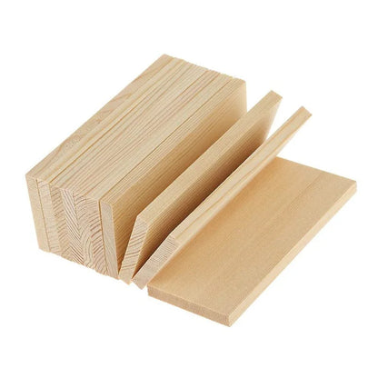 10pcs Unfinished Wood Rectangle Board for Paintings, Natural Pine Wooden Blocks Panels Plank, for DIY Art Crafts Dollhouse