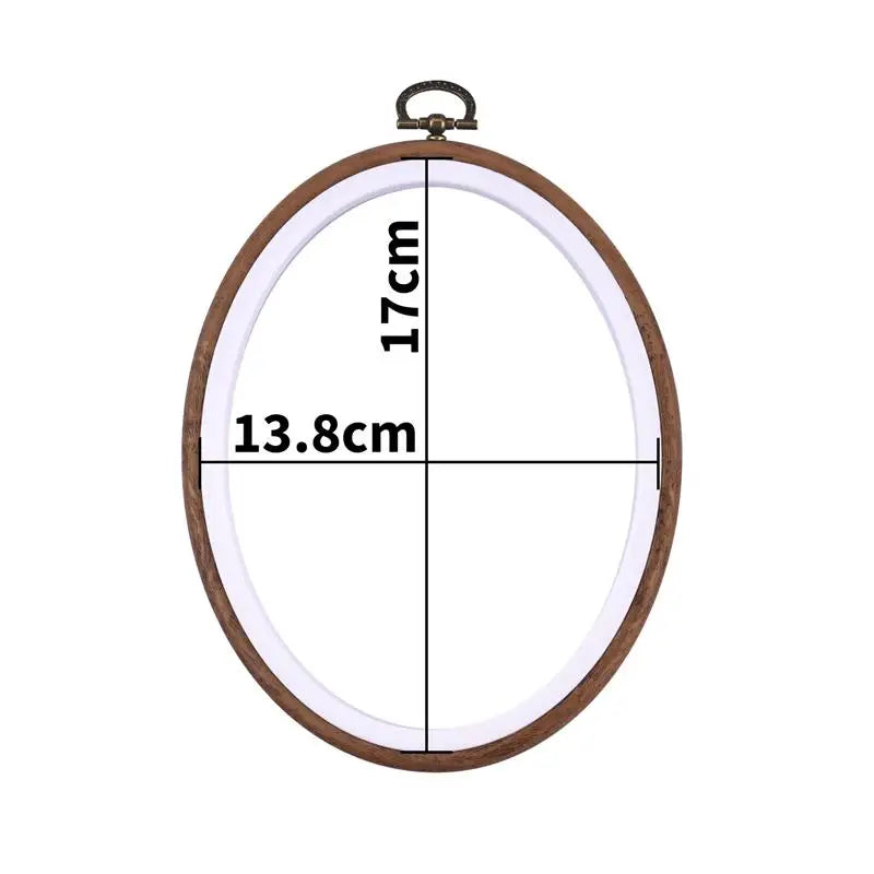 Sewing Tool Round Oval Wooden Color Embroidery Hoops Frame Set Plastic Embroidery Hoop Rings For DIY Cross Stitch Needle Craf