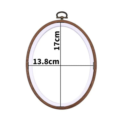 Sewing Tool Round Oval Wooden Color Embroidery Hoops Frame Set Plastic Embroidery Hoop Rings For DIY Cross Stitch Needle Craf