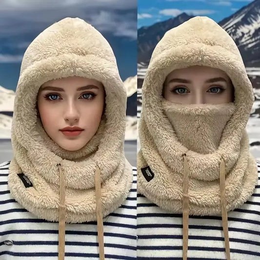 Warm Thermal Windproof Balaclava Ski Hood Motorcycle Face Cover Polar Fleece Adjustable Cycling Neck Cover Full Face Mask Win