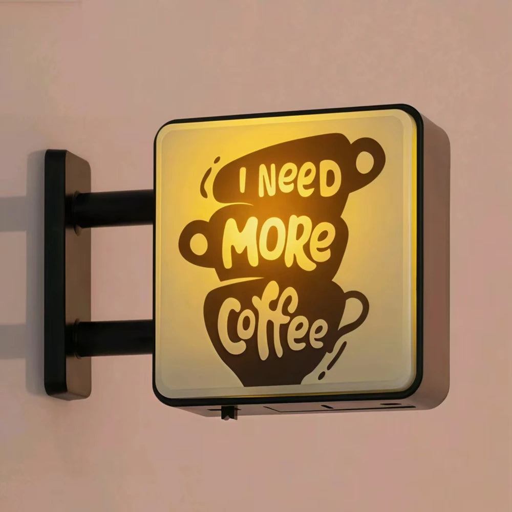 Retro Coffee Corner Refrigerator Magnet Light Fridge Magnet Magnetic Home Miniature Pegboard Coffee Shop Glowing Decoration