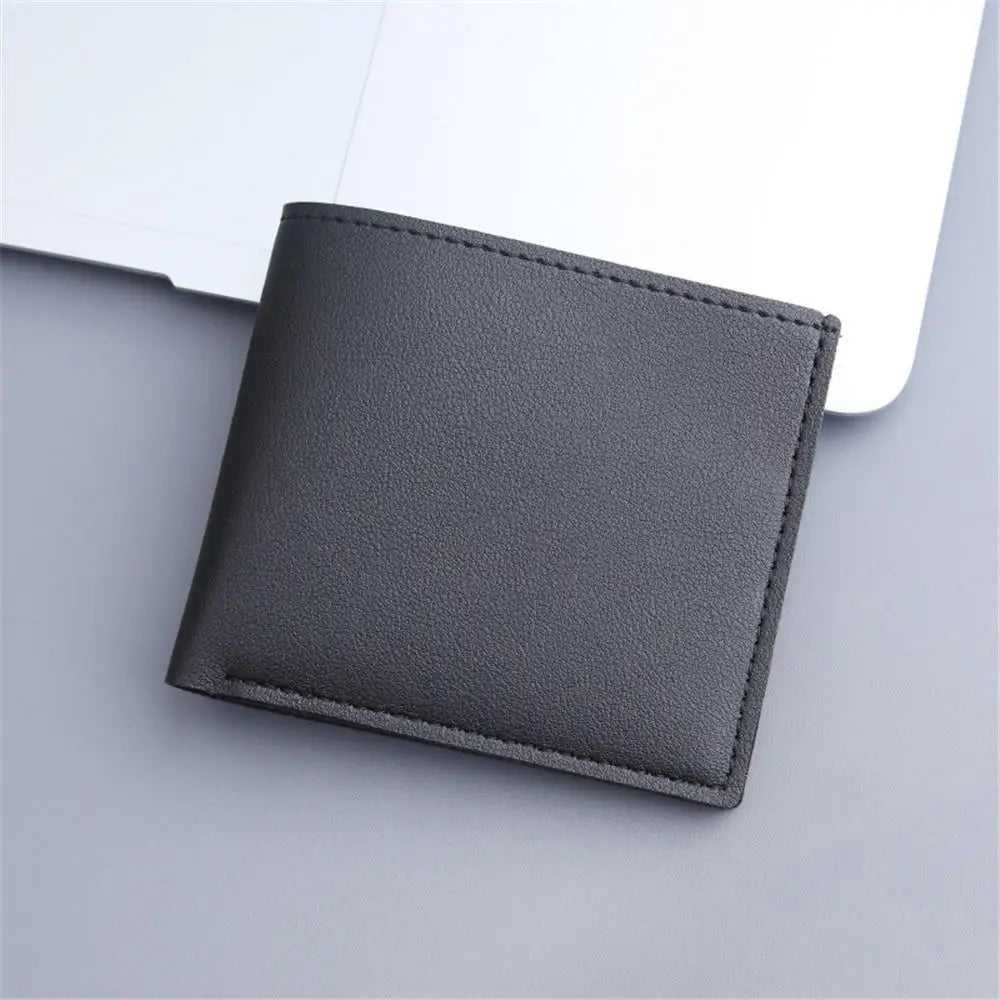 Vintage Pu Leather Wallet Minimalist Purse For Men Money Change Pouch Credit Card Holder Man Birthday Gifts - Black 2