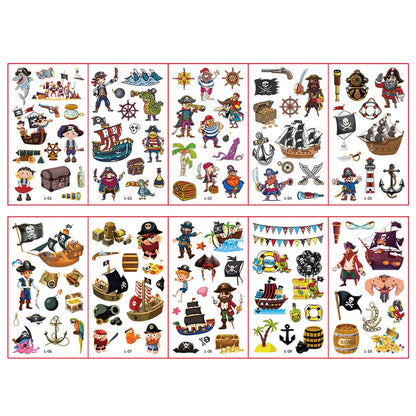 10 Sheets/Pack Kids Cartoon Unicorn Tattoo Sticker for Children's Arm Hands Body Cute Temporary Fake Tatoo - style 14
