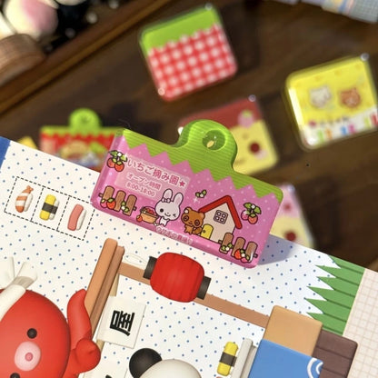 Japanese Cute Cartoon Planner Book Clips Acrylic Lovely Scrapbook Decor Clip School Stationery Supplies