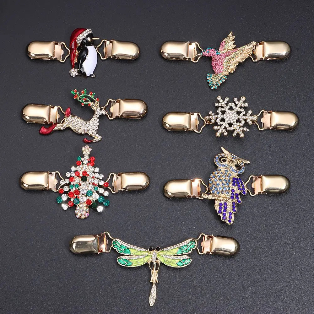 Women Carved Flower Cardigan Sweater Blouse Shawl Clips Shirt Collar Shawl Brooch Retro Duck Clip Clasps Charm Accessories Gi