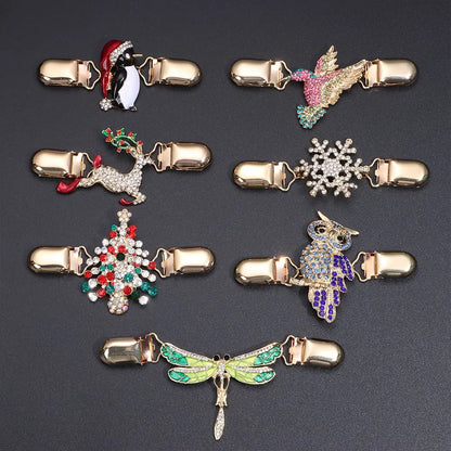 Women Carved Flower Cardigan Sweater Blouse Shawl Clips Shirt Collar Shawl Brooch Retro Duck Clip Clasps Charm Accessories Gi