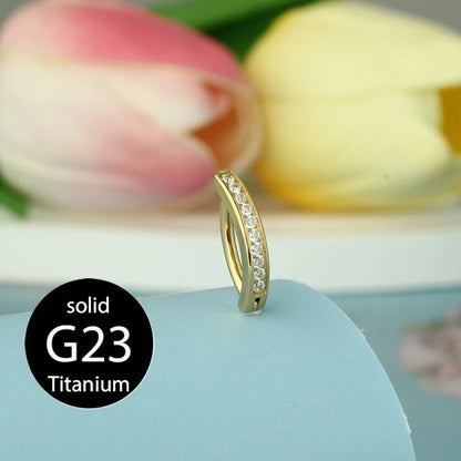 1PC 14G Implant Grade G23 Titanium Belly Button ring Clicker Stainless Steel Brass Navel Piercing Jewelry Belly Piercings - G